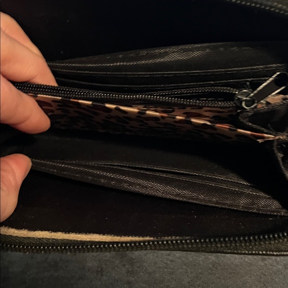 EUC Rebecca & Rifka Black Zip-Around Wristlet Wallet with Gold Medallion - Picture 16 of 16